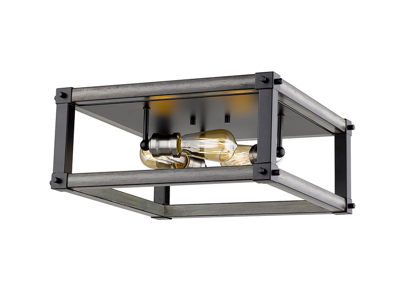 Kirkland 3 Light 16.25" Flush Mount, Square in Ashen Barnboard