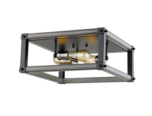Kirkland 3 Light 16.25" Flush Mount, Square in Ashen Barnboard
