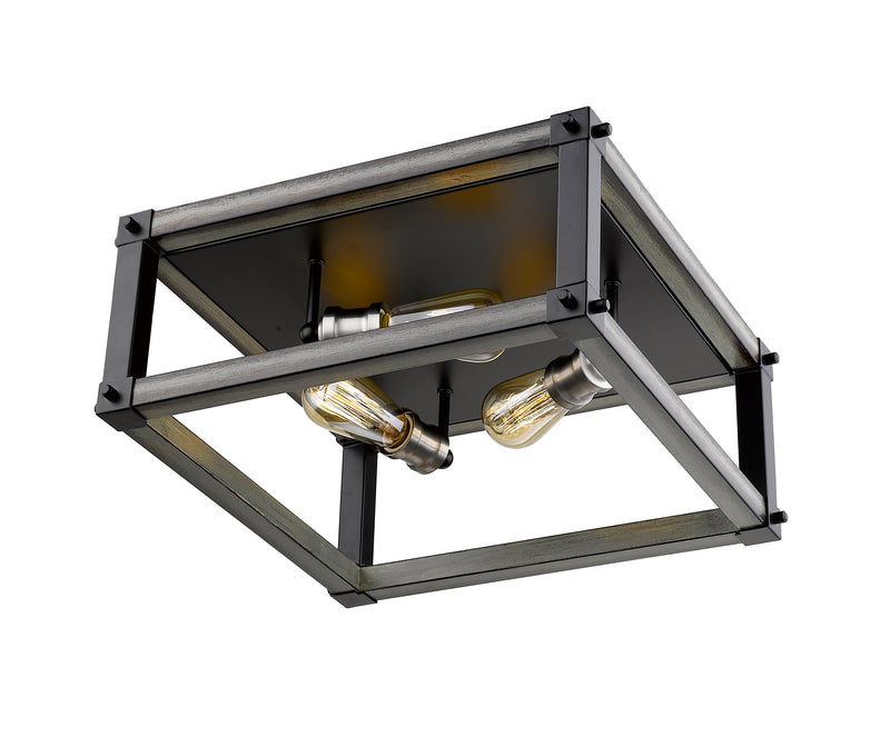Kirkland 3 Light 16.25" Flush Mount, Square in Ashen Barnboard
