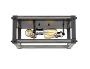 Kirkland 3 Light 16.25" Flush Mount, Square in Ashen Barnboard