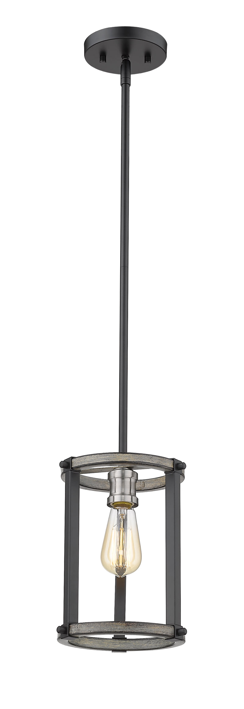 Kirkland 1 Light 7" Pendant in Ashen Barnboard