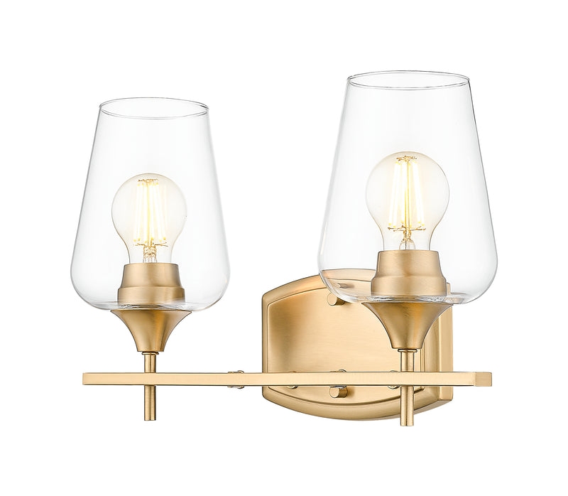 Joliet 2 Light 15" Vanity in Burnished Brass