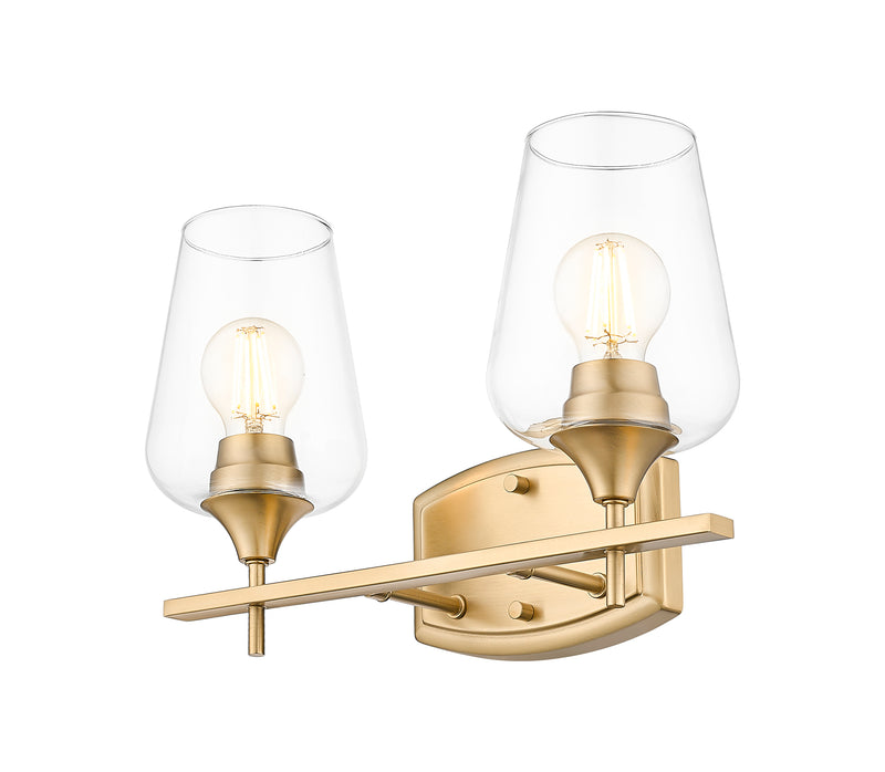 Joliet 2 Light 15" Vanity in Burnished Brass