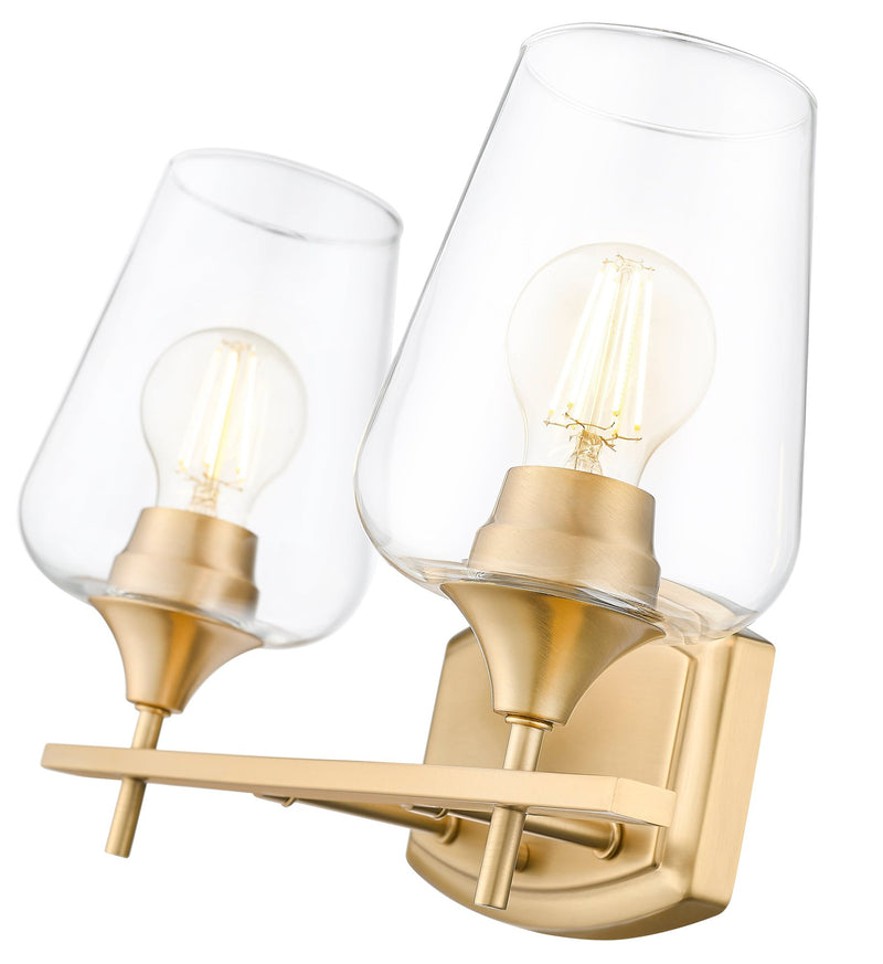 Joliet 2 Light 15" Vanity in Burnished Brass