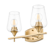 Joliet 2 Light 15" Vanity in Burnished Brass