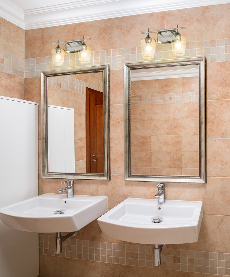 Joliet 2 Light 15" Vanity in Brushed Nickel in a room setting