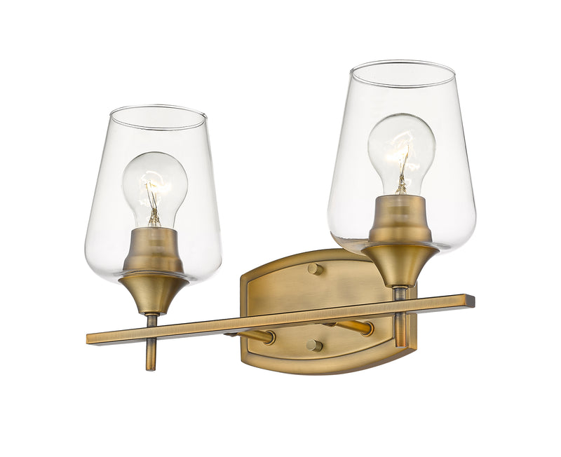 Joliet 2 Light 15" Vanity in Olde Brass
