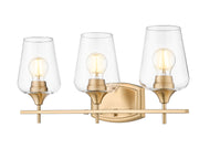 Joliet 3 Light Vanity in Burnished Brass