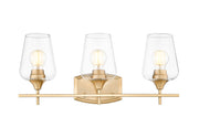 Joliet 3 Light Vanity in Burnished Brass