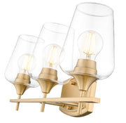 Joliet 3 Light Vanity in Burnished Brass