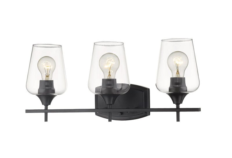 Joliet 3 Light Vanity in Matte Black
