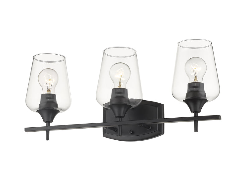 Joliet 3 Light Vanity in Matte Black