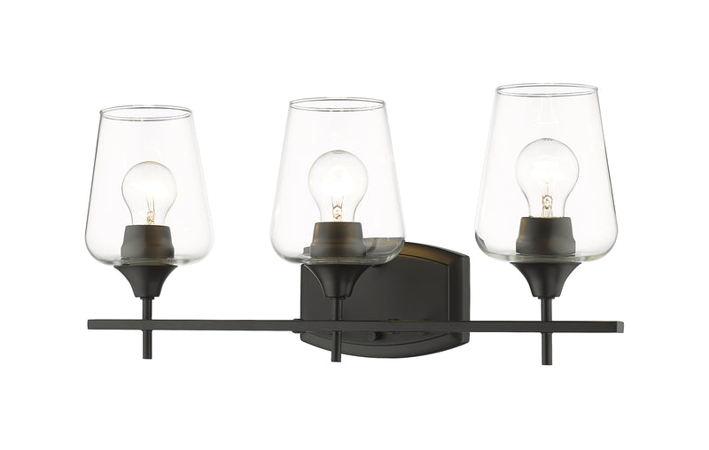 Joliet 3 Light Vanity in Matte Black