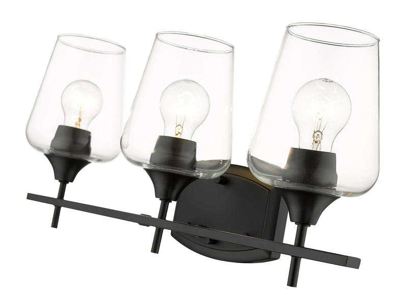 Joliet 3 Light Vanity in Matte Black