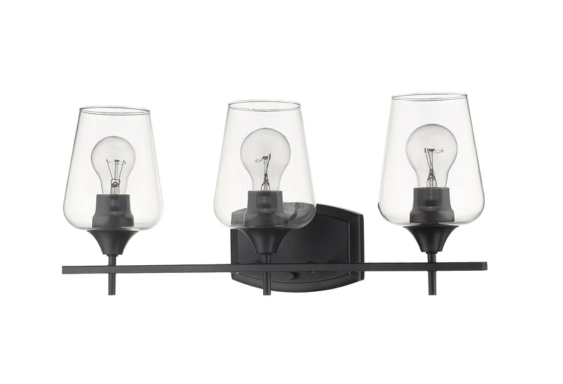 Joliet 3 Light Vanity in Matte Black