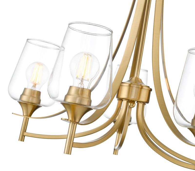 Joliet 5 Light 25" Chandelier in Burnished Brass