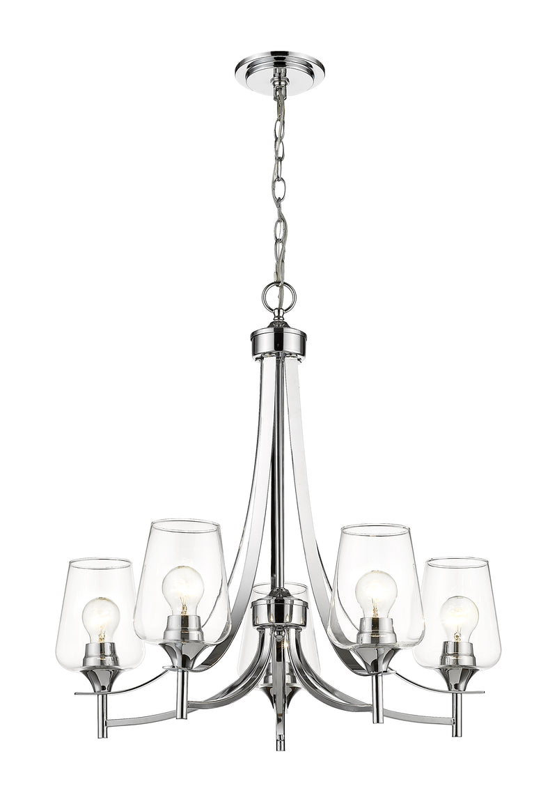 Joliet 5 Light 25" Chandelier in Chrome