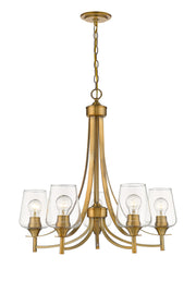 Joliet 5 Light 25" Chandelier in Olde Brass