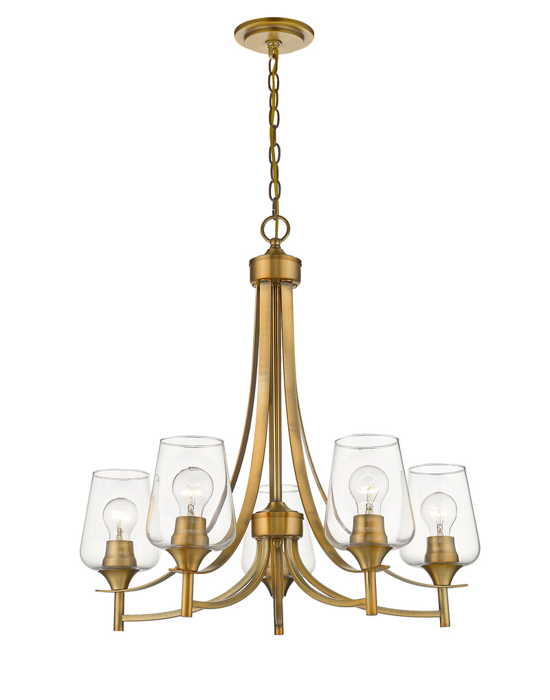 Joliet 5 Light 25" Chandelier in Olde Brass