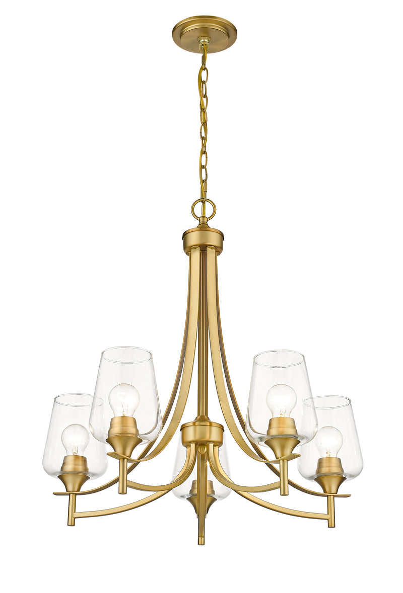 Joliet 5 Light 25" Chandelier in Olde Brass