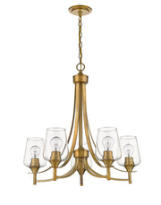 Joliet 5 Light 25" Chandelier in Olde Brass