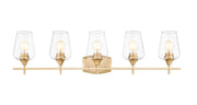 Joliet 5 Light Vanity in Burnished Brass