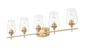Joliet 5 Light Vanity in Burnished Brass