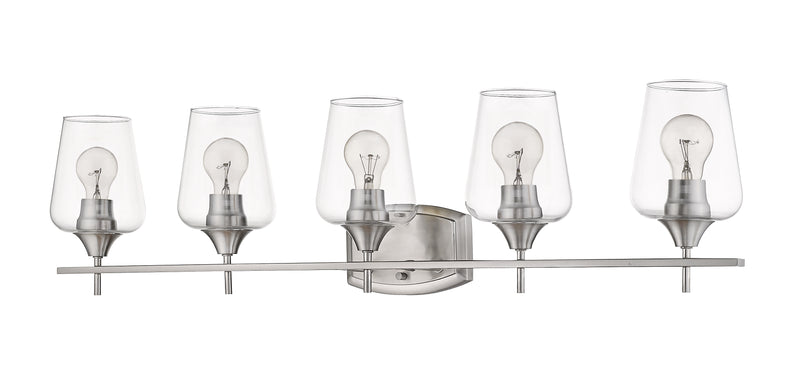 Joliet 5 Light Vanity in Brushed Nickel
