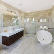 Joliet 5 Light Vanity in Brushed Nickel in a room setting