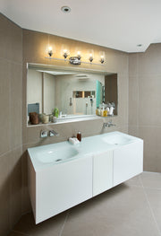 Joliet 5 Light Vanity in Chrome in a room setting