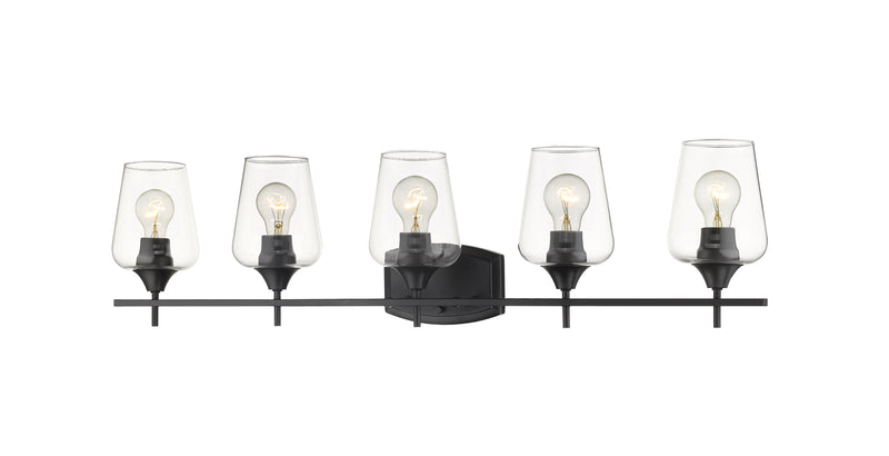 Joliet 5 Light Vanity in Matte Black