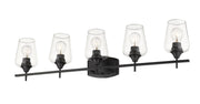 Joliet 5 Light Vanity in Matte Black