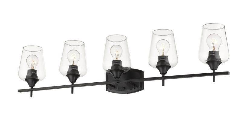 Joliet 5 Light Vanity in Matte Black