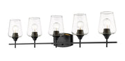 Joliet 5 Light Vanity in Matte Black