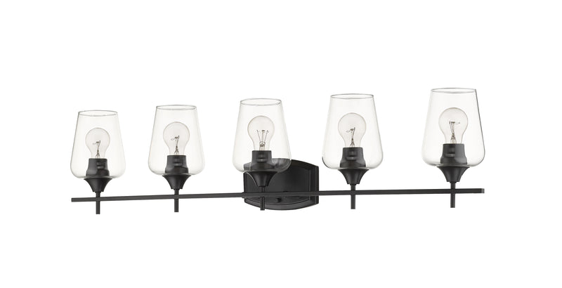 Joliet 5 Light Vanity in Matte Black