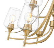 Joliet 9 Light 31" Chandelier in Burnished Brass