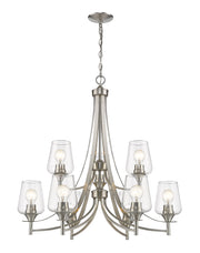 Joliet 9 Light 31" Chandelier in Brushed Nickel