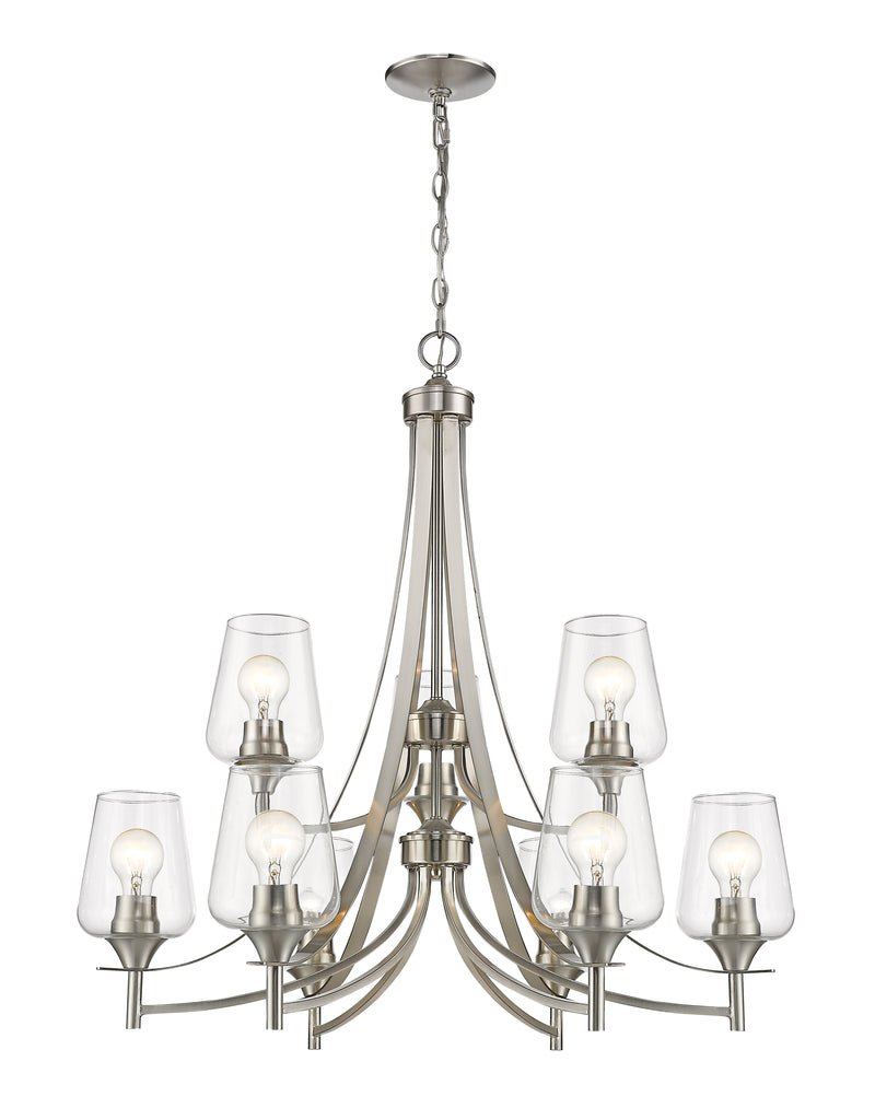 Joliet 9 Light 31" Chandelier in Brushed Nickel