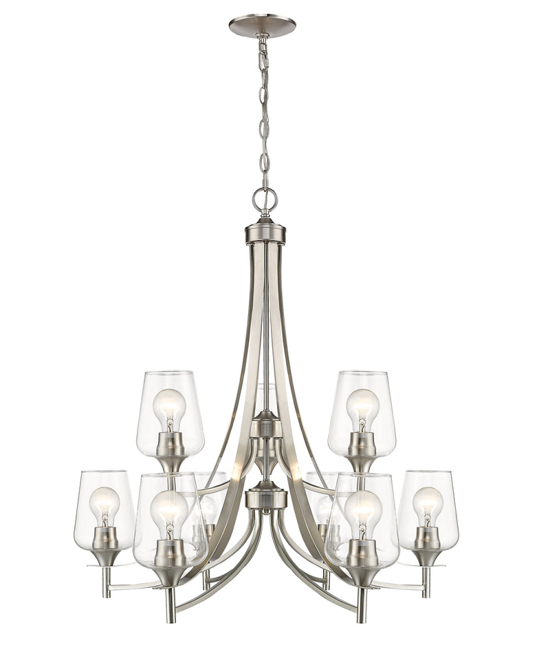 Joliet 9 Light 31" Chandelier in Brushed Nickel