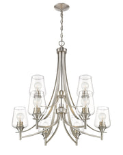 Joliet 9 Light 31" Chandelier in Brushed Nickel