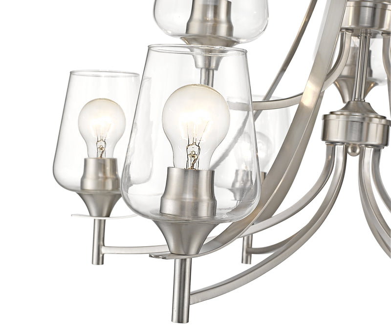 Joliet 9 Light 31" Chandelier in Brushed Nickel