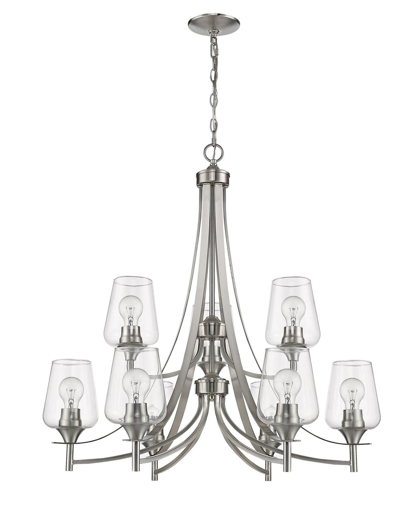 Joliet 9 Light 31" Chandelier in Brushed Nickel