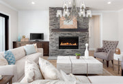 Joliet 9 Light 31" Chandelier in Brushed Nickel in a room setting