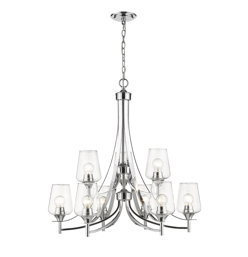 Joliet 9 Light 31" Chandelier in Chrome