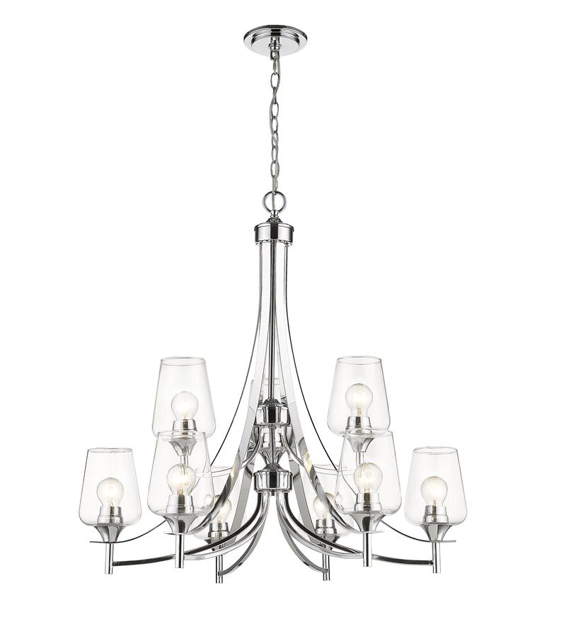 Joliet 9 Light 31" Chandelier in Chrome