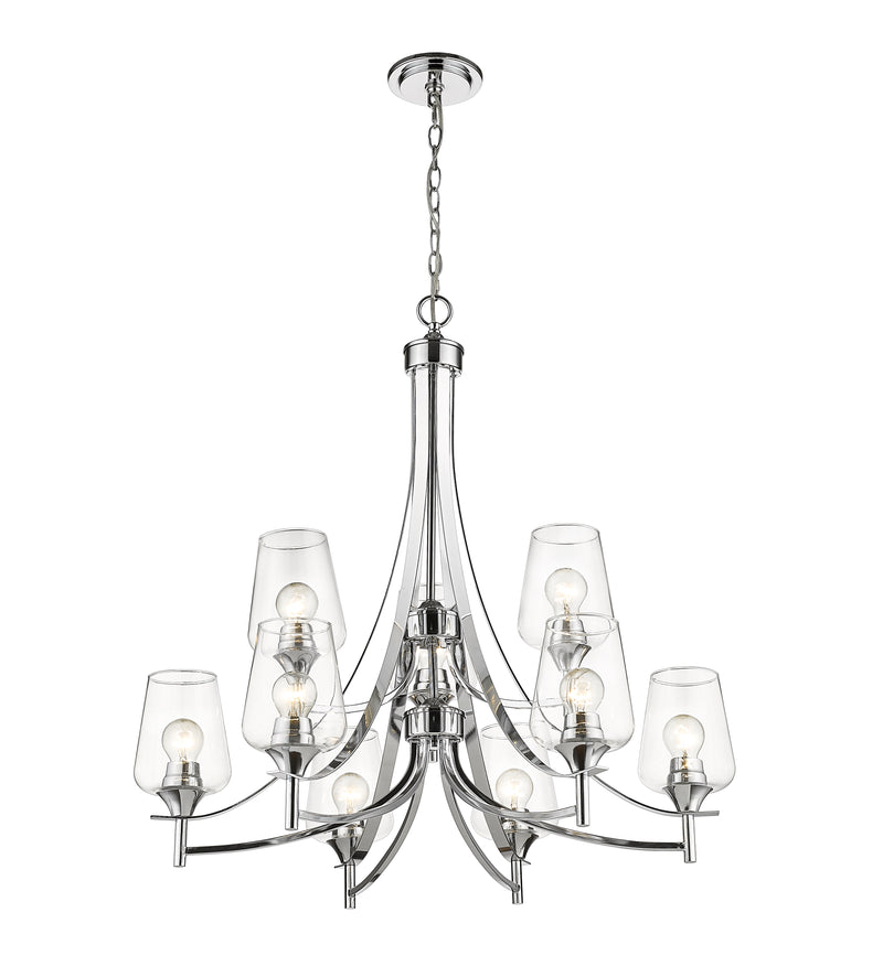 Joliet 9 Light 31" Chandelier in Chrome