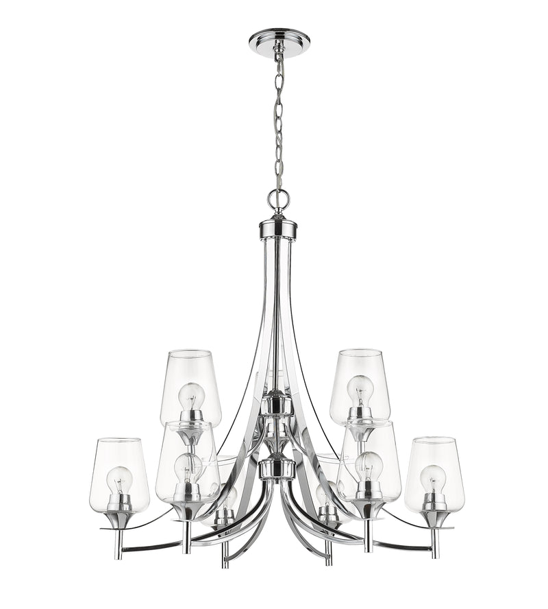 Joliet 9 Light 31" Chandelier in Chrome