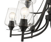 Joliet 9 Light 31" Chandelier in Matte Black