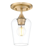 Joliet 1 Light 5.5" Flush Mount in Burnished Brass