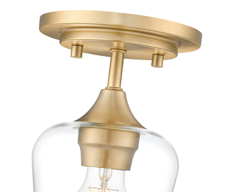 Joliet 1 Light 5.5" Flush Mount in Burnished Brass